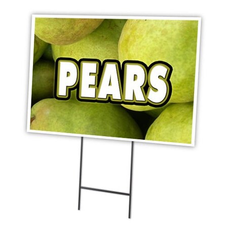 Signmission Pears Yard Sign & Stake outdoor plastic coroplast window, C-1216 Pears C-1216 Pears